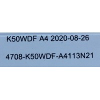 KIT DE LEDS PARA TV JVC (4 PZ) / NUMERO DE PARTE 4708-K50WDF-A4113N21 / K50WDF A4  / YSDL4700RA0 / 110409-02184004 / YD-220729-3215B733 / PANEL 50FUATC-227HV099 / MODELO SI50URF / 4T-C50DL7UR